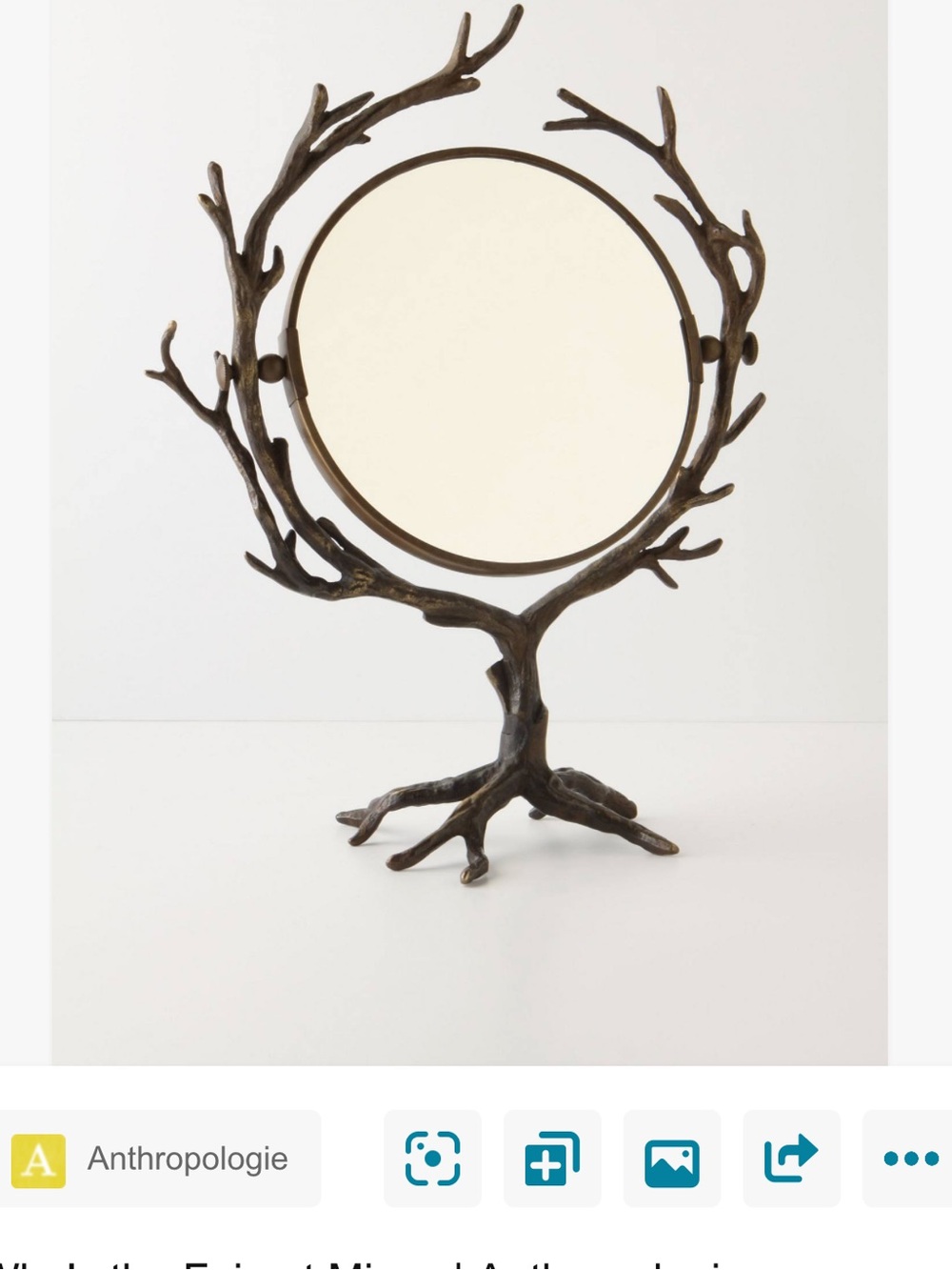 Rare Anthropologie Who’s the Fairest Brass Branch Swivel Mirror (Refurbished)